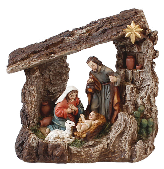 Nativity Set/Resin/Holy Family/6 inch - The Christian Gift Company