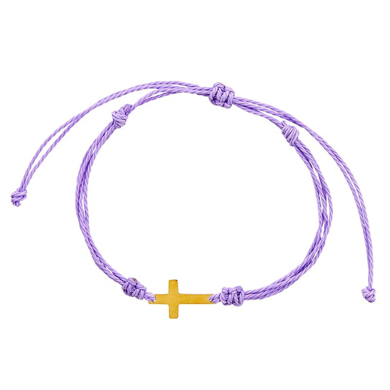 Lavendar Cross Macrame Bracelet - The Christian Gift Company