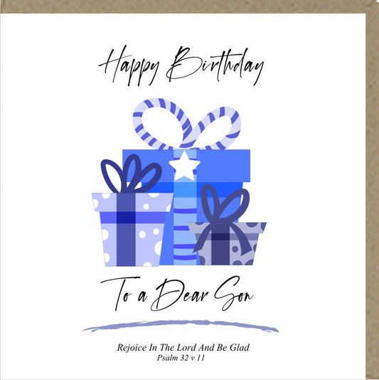 Happy Birthday To A Dear Son Greetings Card - The Christian Gift Company