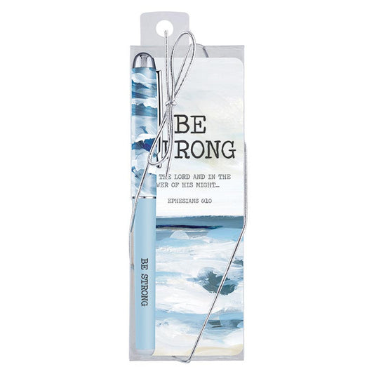 Be Strong Gift Pen with Bookmark - The Christian Gift Company