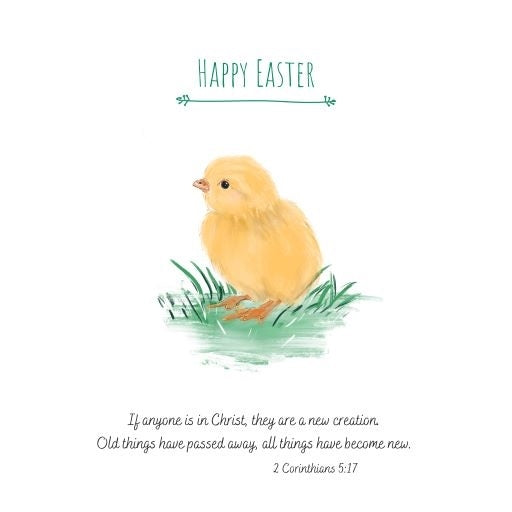 Pack of 10 – Food Bank Happy Easter Chick Greeting Cards - The Christian Gift Company