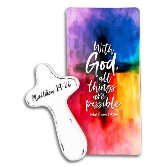 All Things Are Possible Prayer Cross & Card - The Christian Gift Company