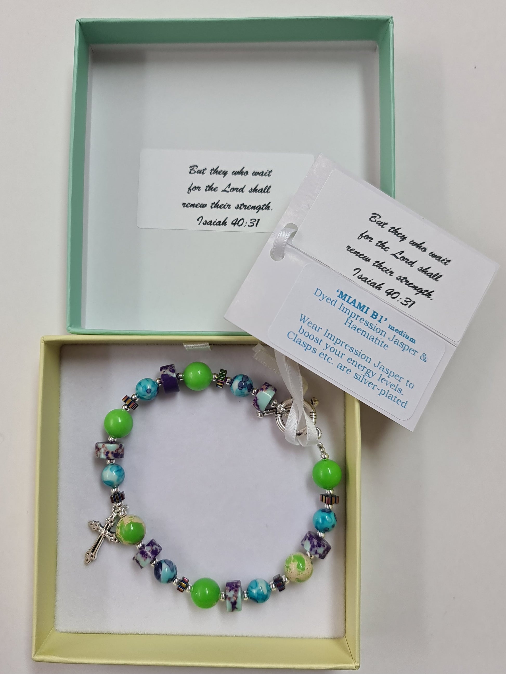 They who wait beaded bracelet - The Christian Gift Company